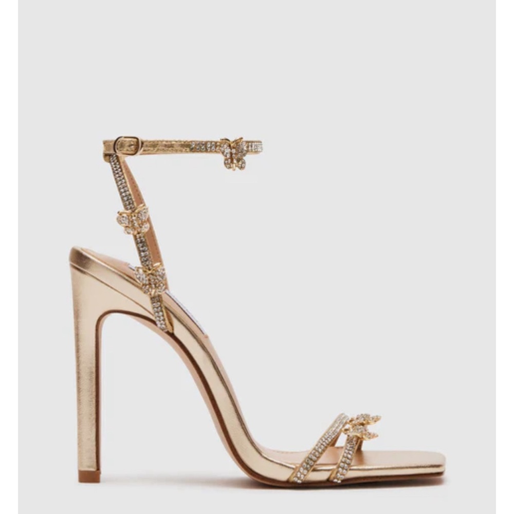 Steve Madden Rose Gold Open Toe Heels with Butterflies